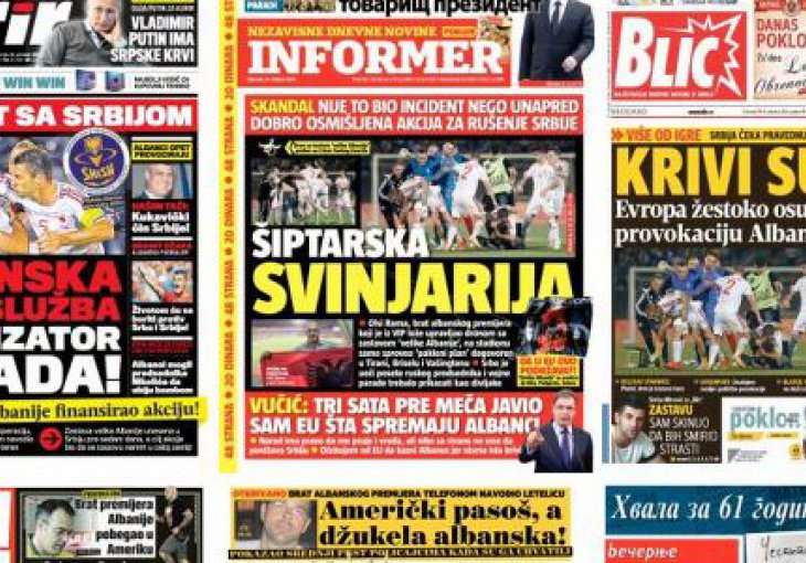Ovako srbijanski mediji izvještavaju: Šiptarska svinjarija?! 